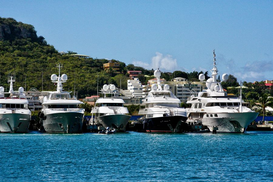 Yachts in a marina